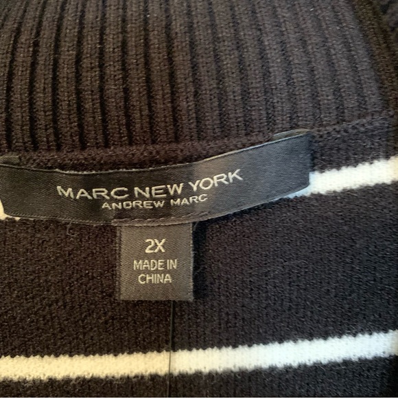 ❤️Price Drop❤️Marc New York Black and White Zippered Sweater Jacket (NWT) - Picture 6 of 14